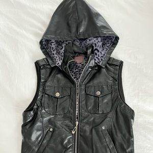 Faux Leather Moto Vest.
